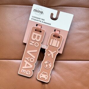 * 🅵🆁🅴🅴 * AddOn Brown Travel Rubber Luggage Tags bon voyage mine